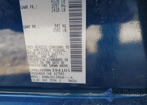 2024 Nissan Altima S Fwd z USA, uszkodzony, nr VIN 1N4BL4BV0RN394105